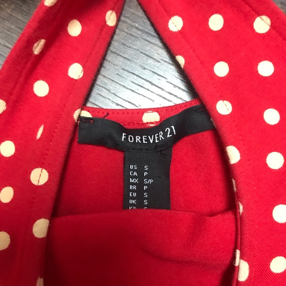 Forever 21 Peplum BodyCon Red Polka Dot Mini Dress - Picture 5 of 5